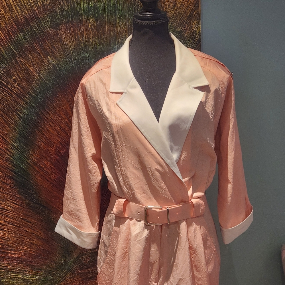 Vintage Peach Women's Jumpsuit with Belt